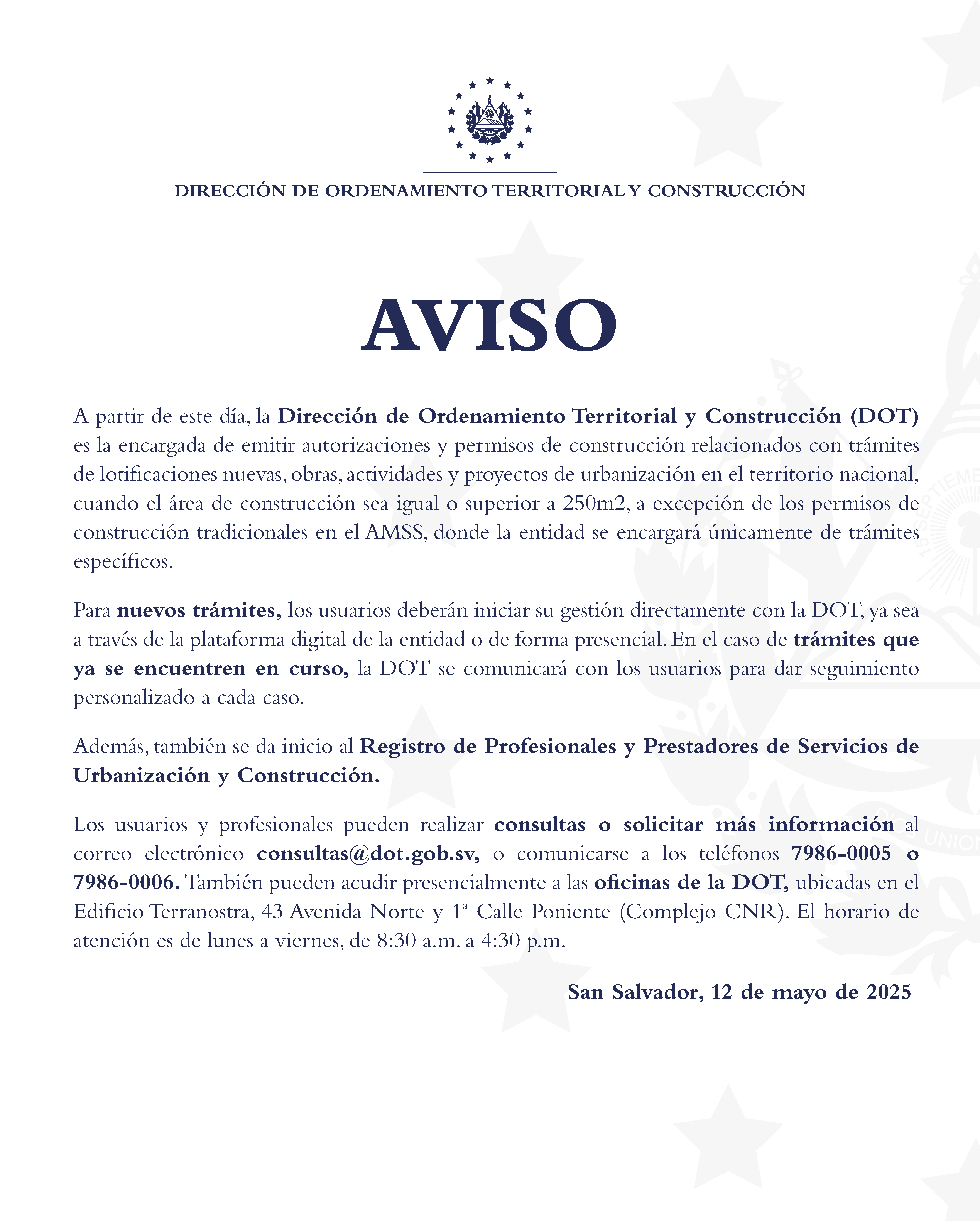 Aviso DOT